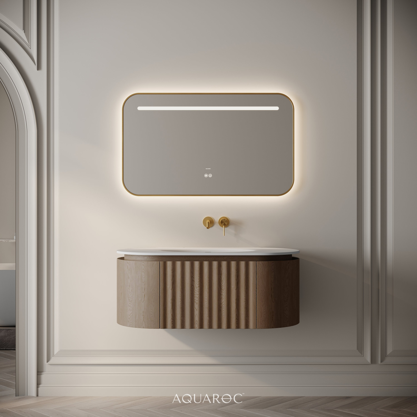 Belgravia Vanity Unit & Stone Basin 1000mm Smoked Oak